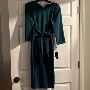 Women’s Knit Crepe Tie Waist Sheath Dress